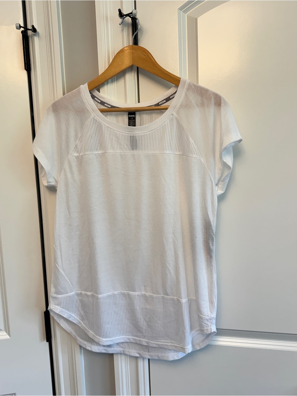 RBX White Short Sleeve Mesh Panel Tee